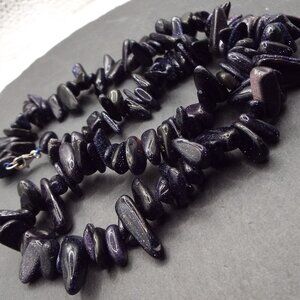 POLISHED BLACK ONYX STONE "TEETH & SPIKES" STERLING NECKLACE D1